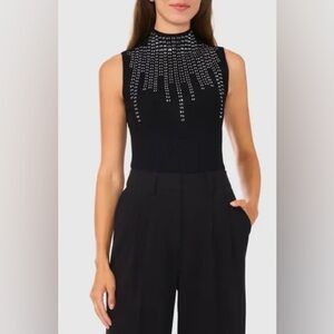 Halogen Rhinestone Embellished Sleeveless Funnel Neck Sweater - size xxl - NWT